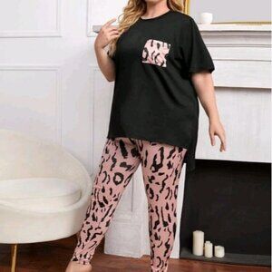 - MULTICOLOR LEOPARD PANTS SET